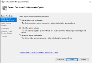 Windows Failover Cluster – Configure a File Share Witness ...